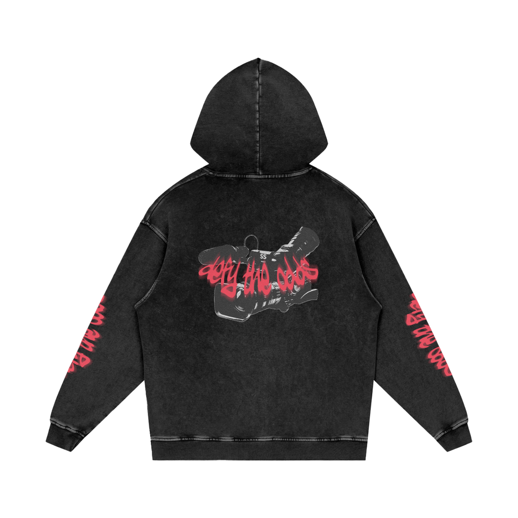 Defy The Odds Distressed Wash Hoodie