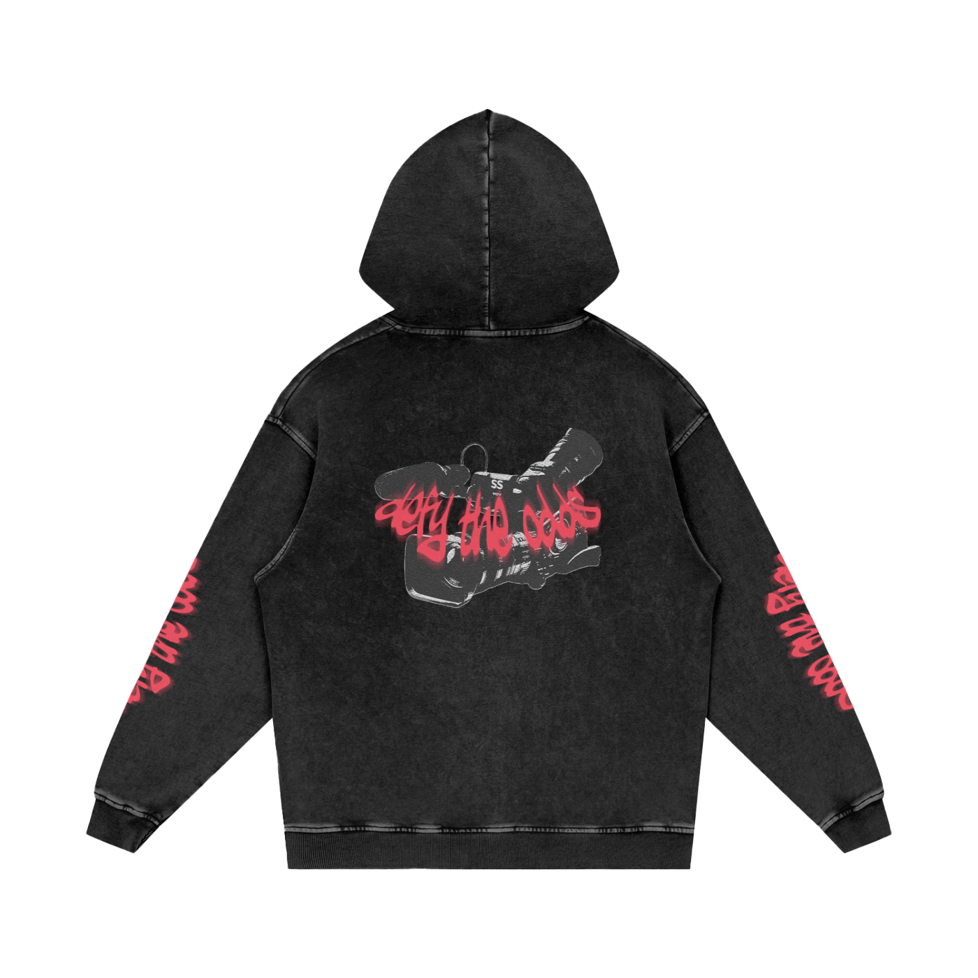 Defy The Odds Distressed Wash Hoodie